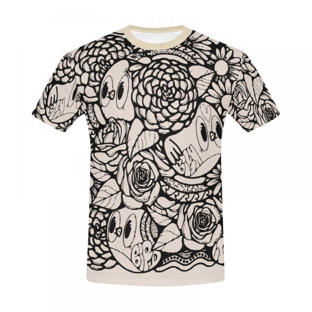 Men's Digital Art Bird Flower Short T-shirt South Africa