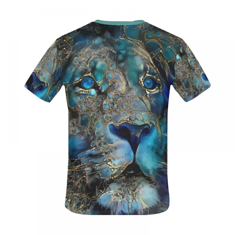 Men's Digital Art Blue Lion Short T-shirt South Africa