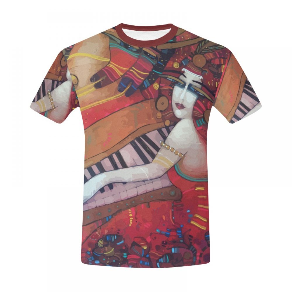 Men's Art Rouge Girl Piano Short T-shirt South Africa