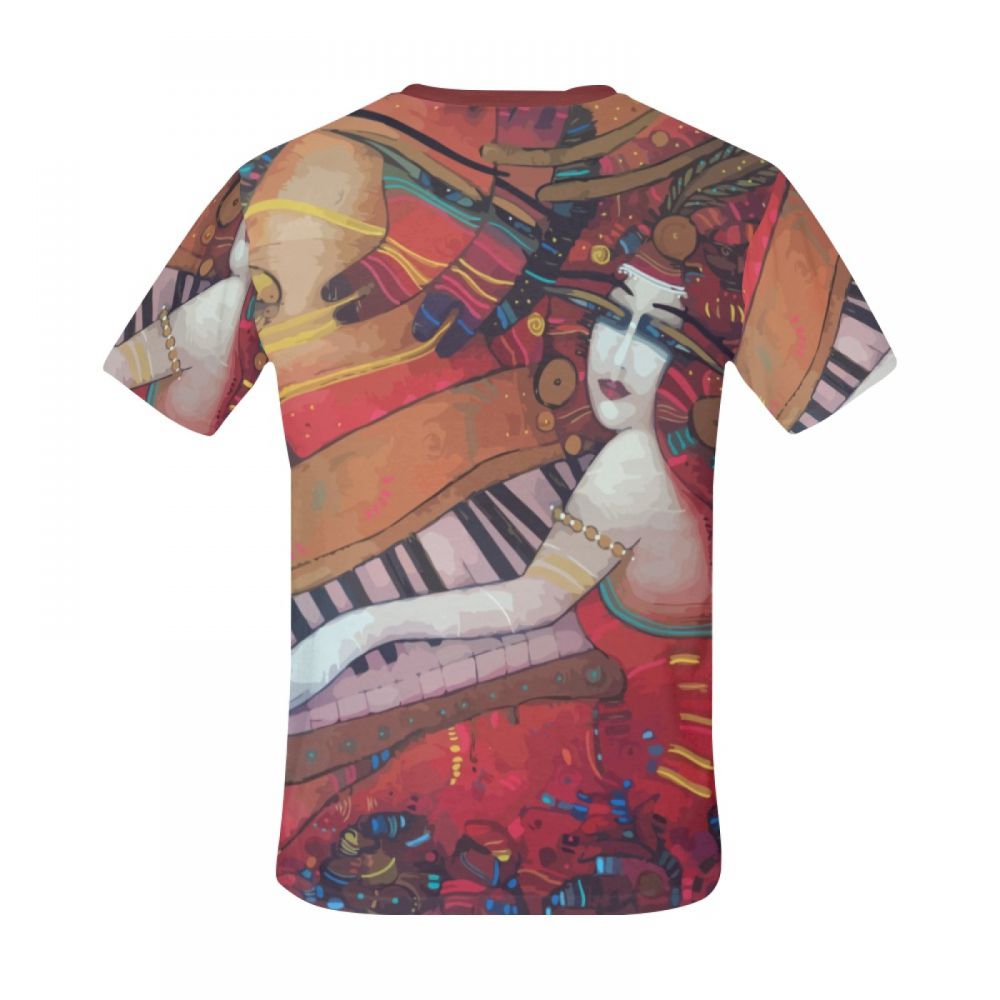 Men's Art Rouge Girl Piano Short T-shirt South Africa