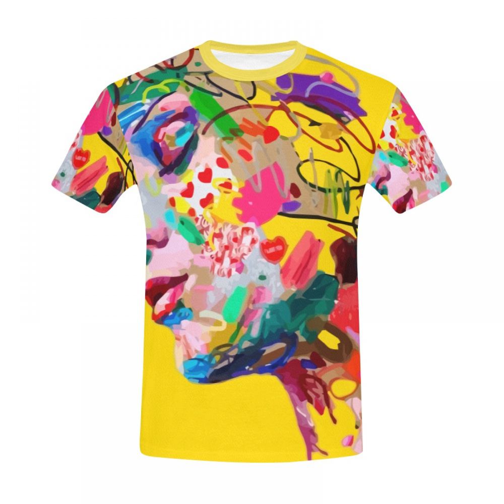 Men's People Art Irregular Hair Short T-shirt South Africa