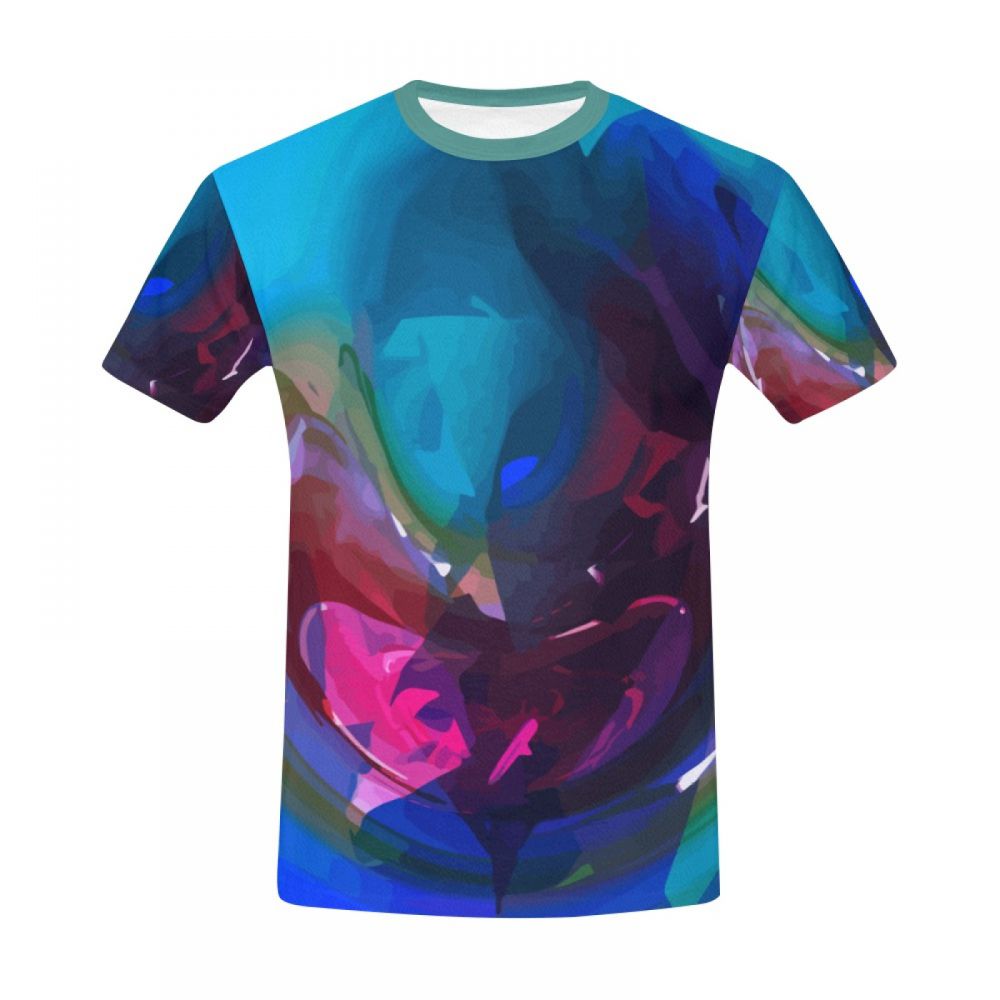 Men's Art Digital Blue Word Short T-shirt South Africa