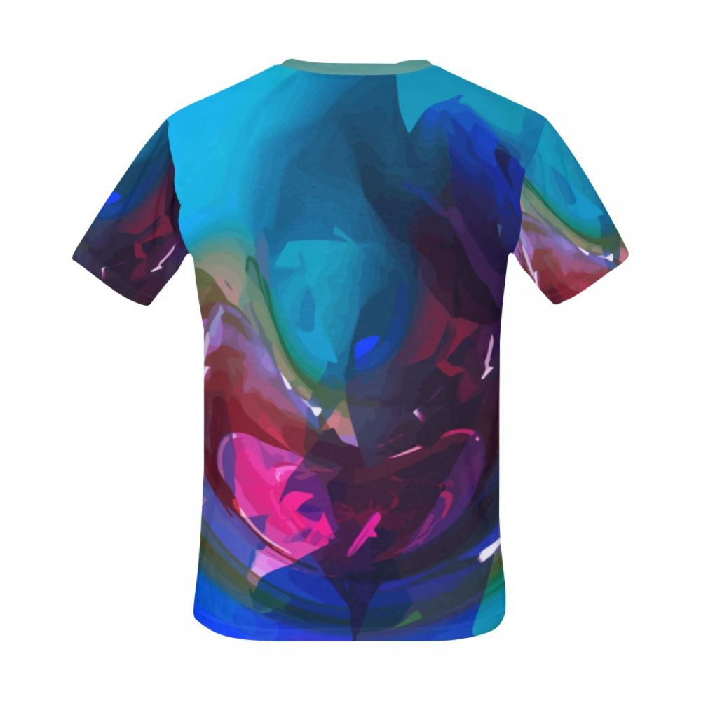 Men's Art Digital Blue Word Short T-shirt South Africa