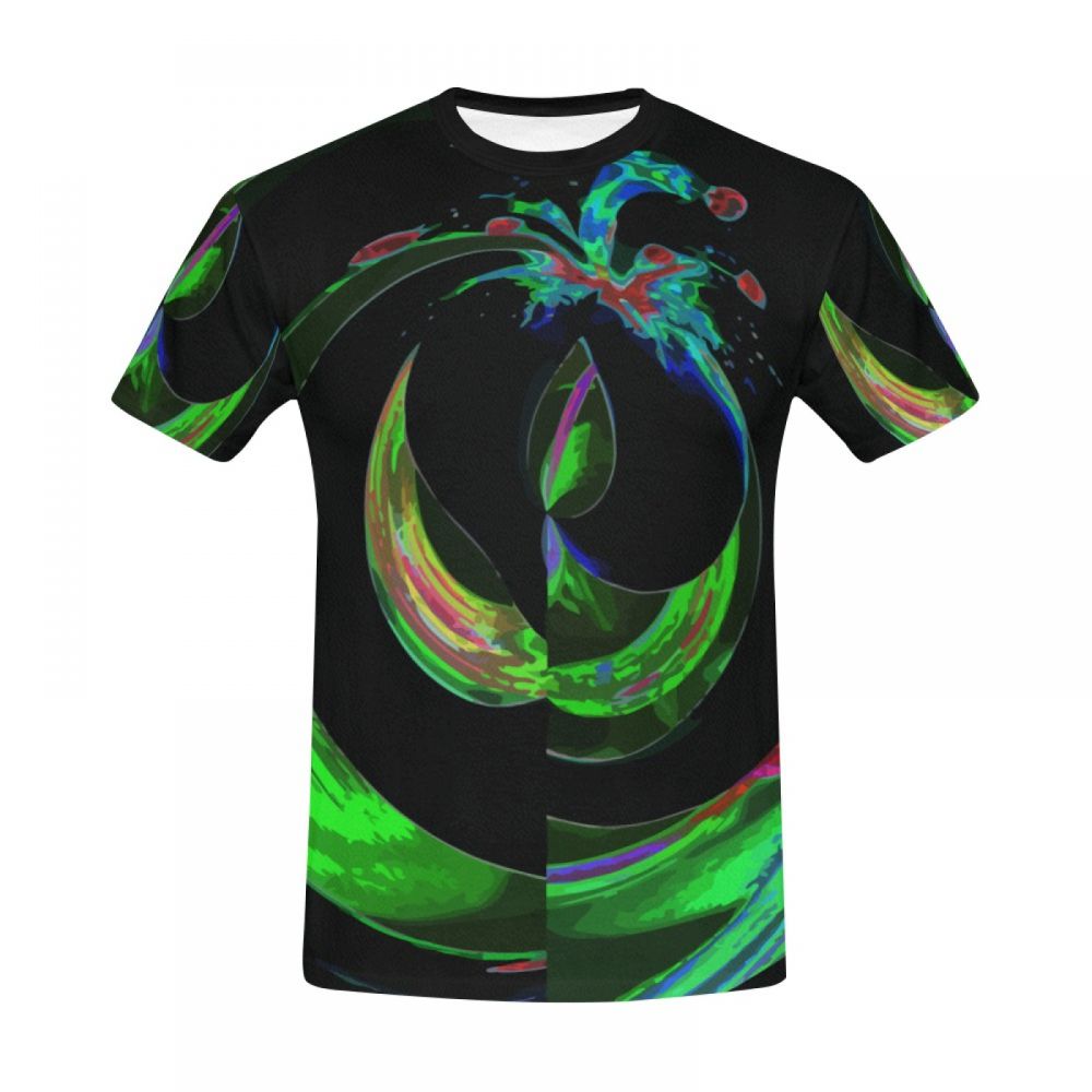 Men's Art Digital Green Water Drop Short T-shirt South Africa