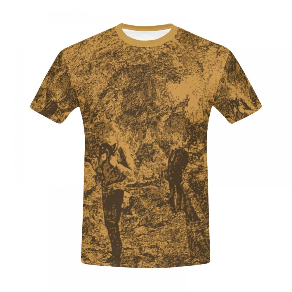 Men's Digital Art Brown Men Short T-shirt South Africa