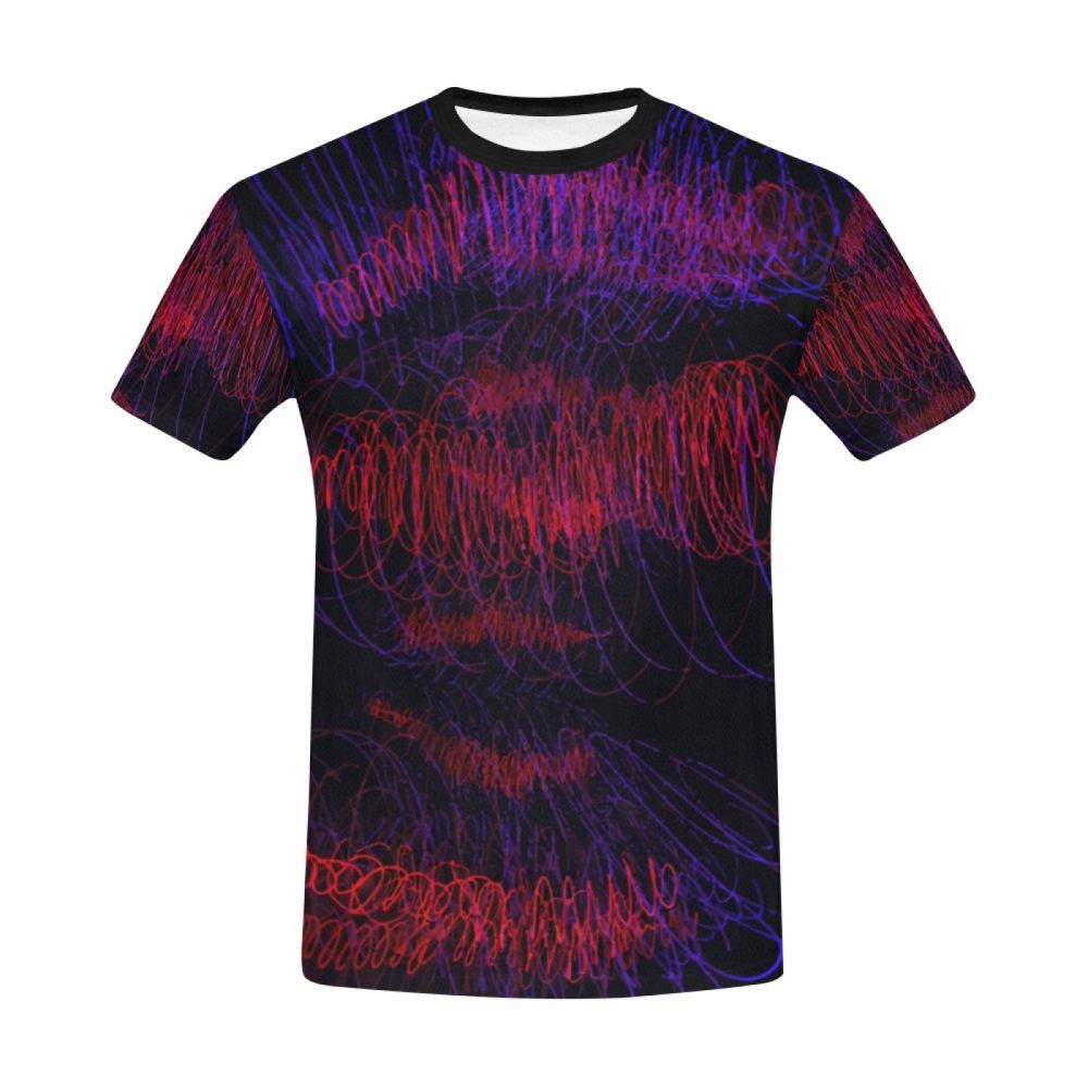 Men's Art Red Sound Waves Short T-shirt South Africa