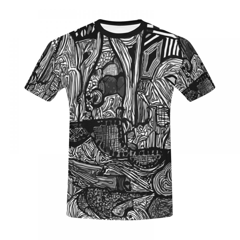 Men's Art Black And White World Short T-shirt South Africa