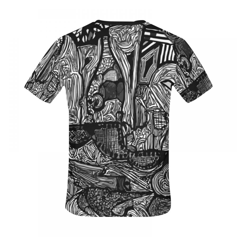 Men's Art Black And White World Short T-shirt South Africa