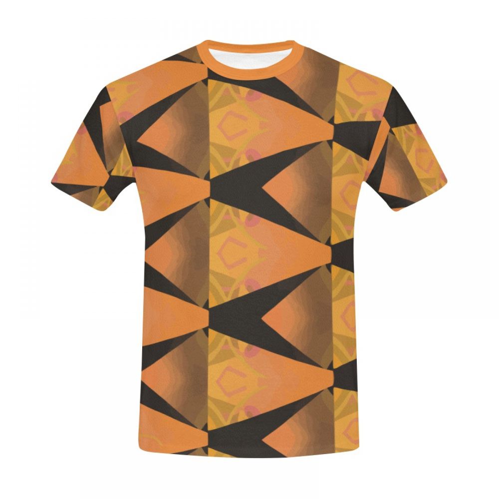 Men's Abstract Art Orange Short T-shirt South Africa