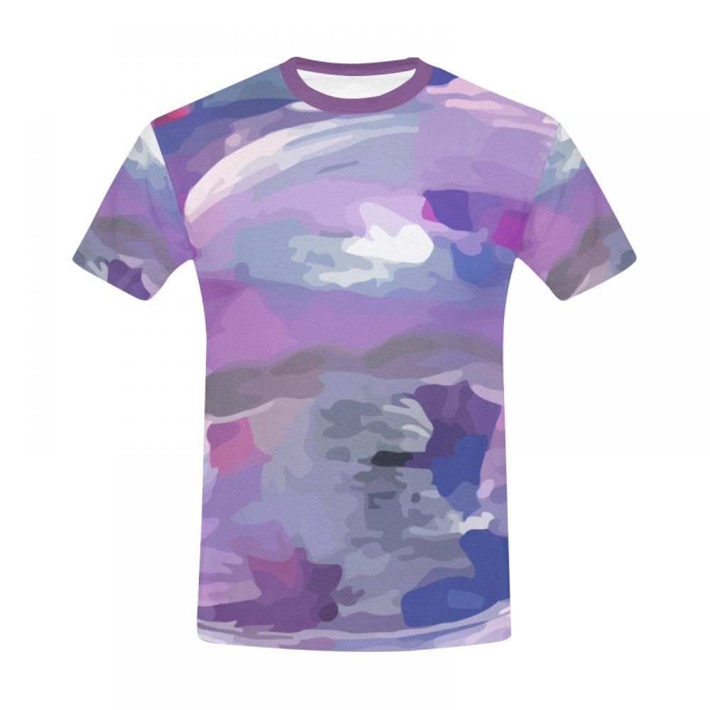 Men's Artistic Color Purple Graffiti Short T-shirt South Africa