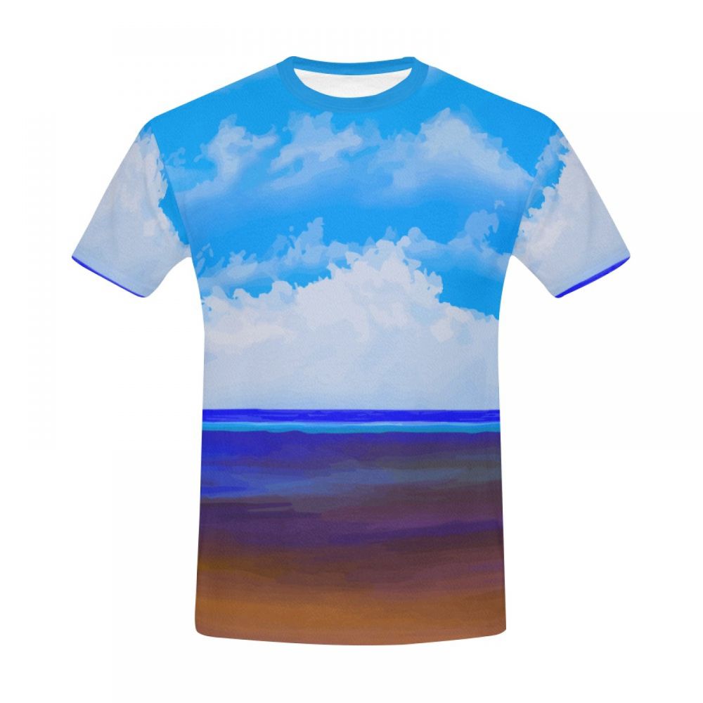 Men's Art Beach Blue Sky Short T-shirt South Africa