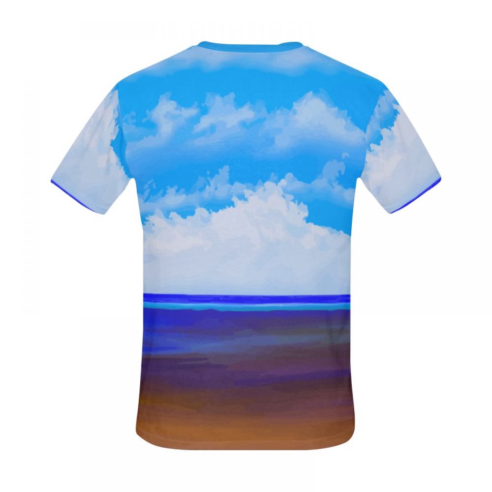 Men's Art Beach Blue Sky Short T-shirt South Africa