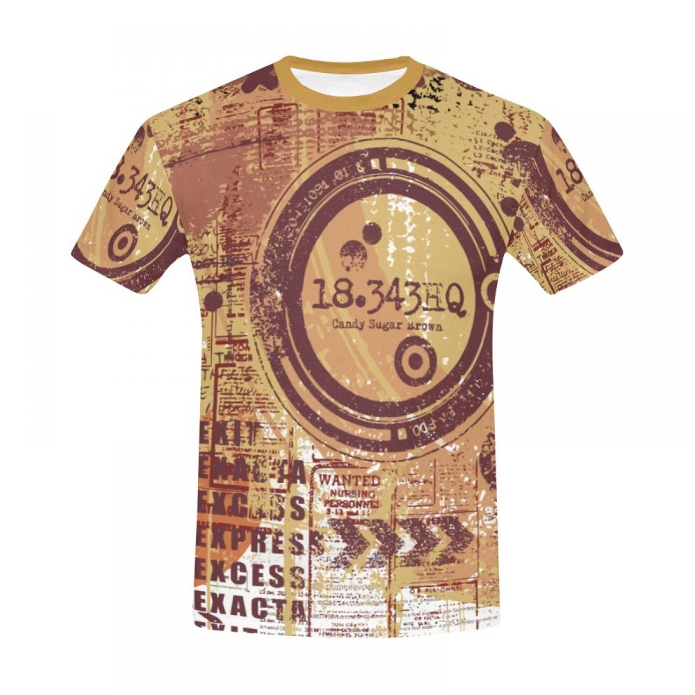 Men's Conceptual Art Candy Sugar Brown Short T-shirt South Africa