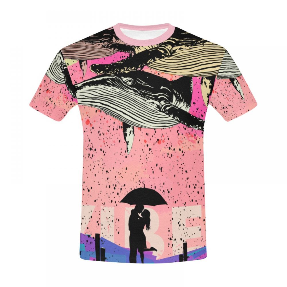 Men's Street Art Whale Love Mood Short T-shirt South Africa