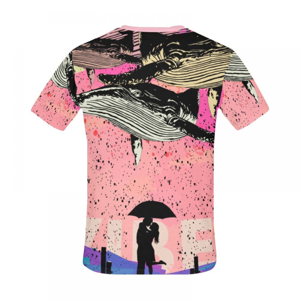 Men's Street Art Whale Love Mood Short T-shirt South Africa