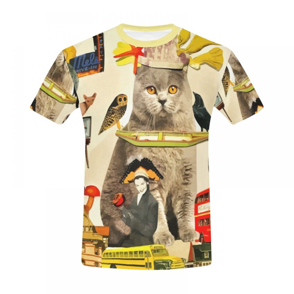 Men's Art Crazy Animals Cat King Short T-shirt South Africa