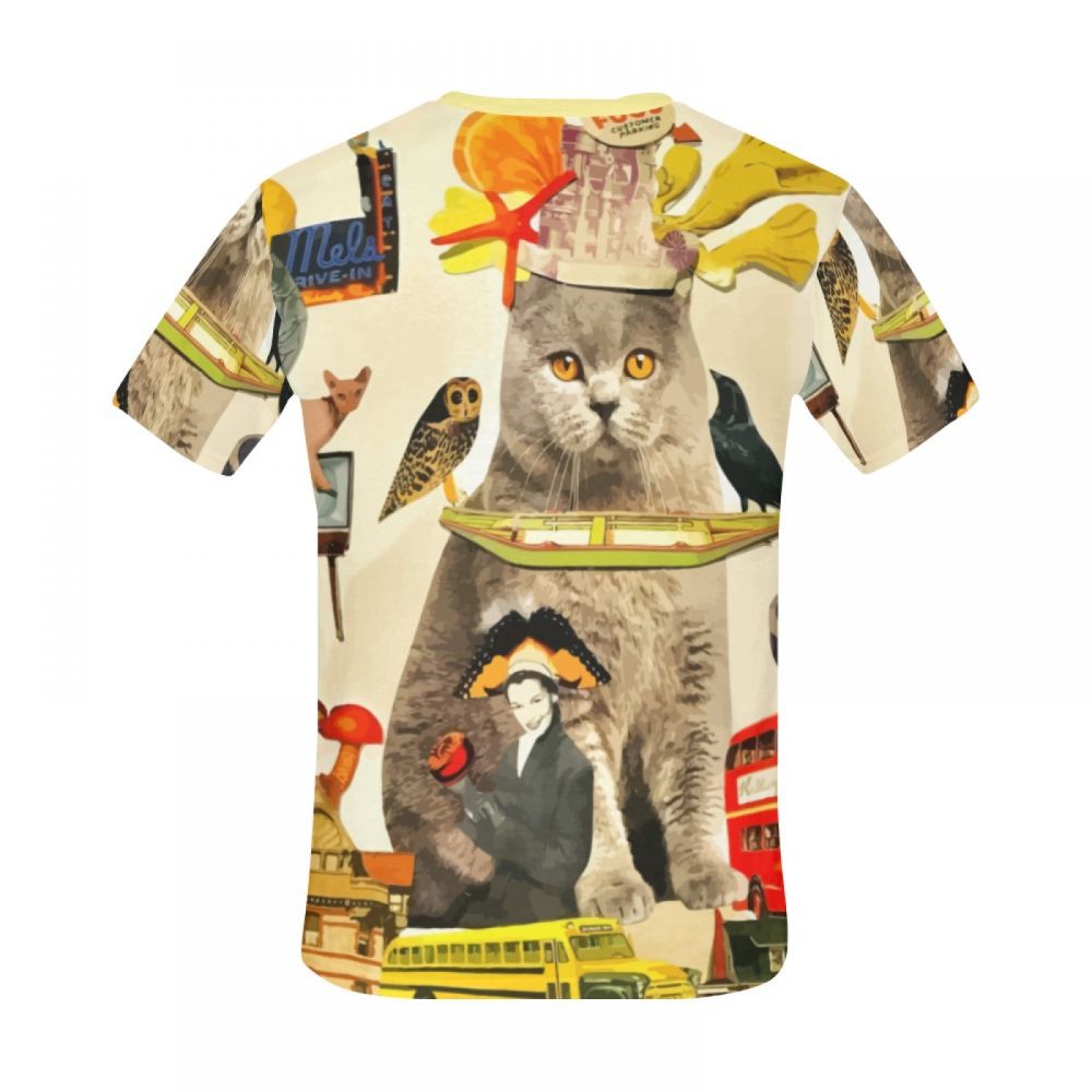 Men's Art Crazy Animals Cat King Short T-shirt South Africa