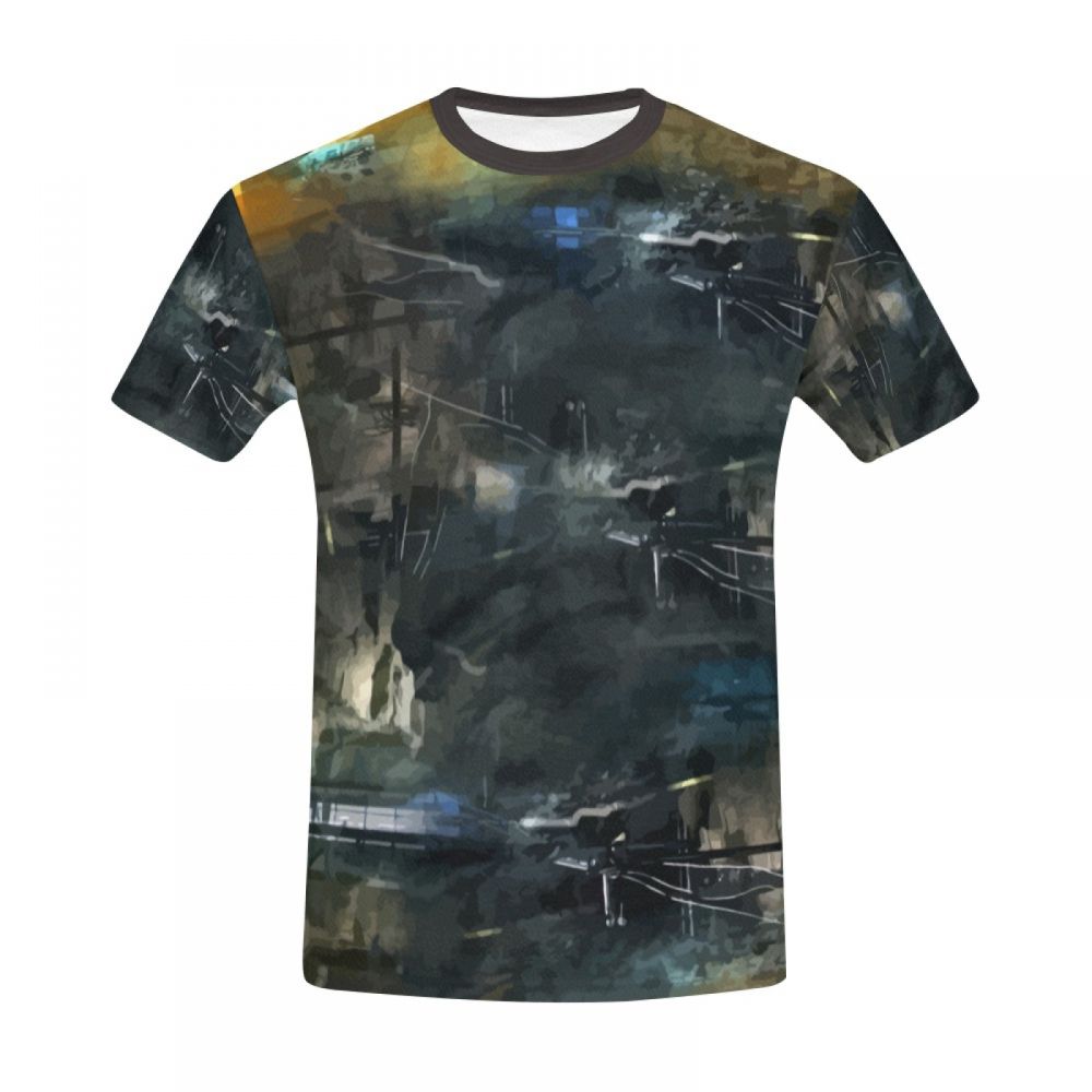 Men's Abstraction Black And Dark Short T-shirt South Africa