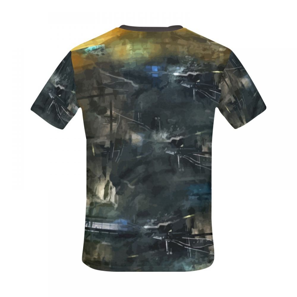 Men's Abstraction Black And Dark Short T-shirt South Africa