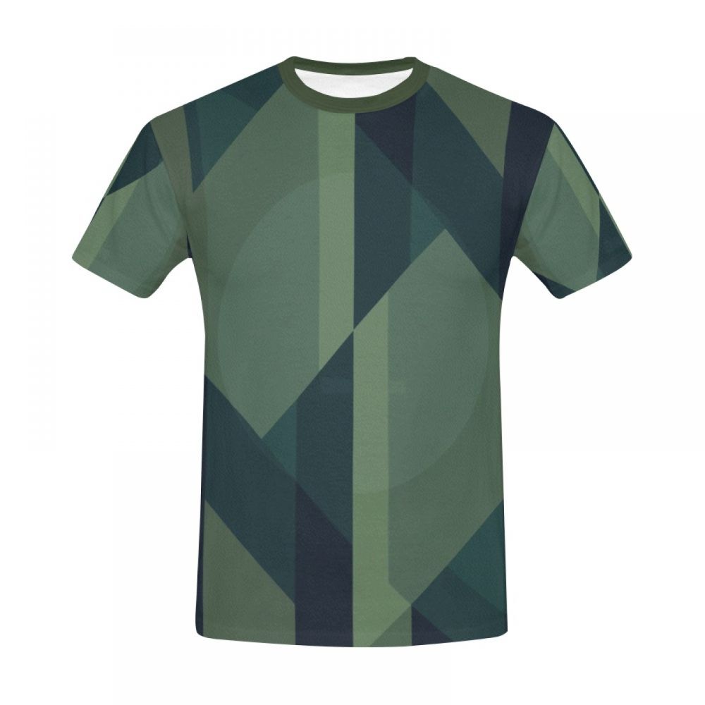 Men's Geometric Art Green Lines Short T-shirt South Africa