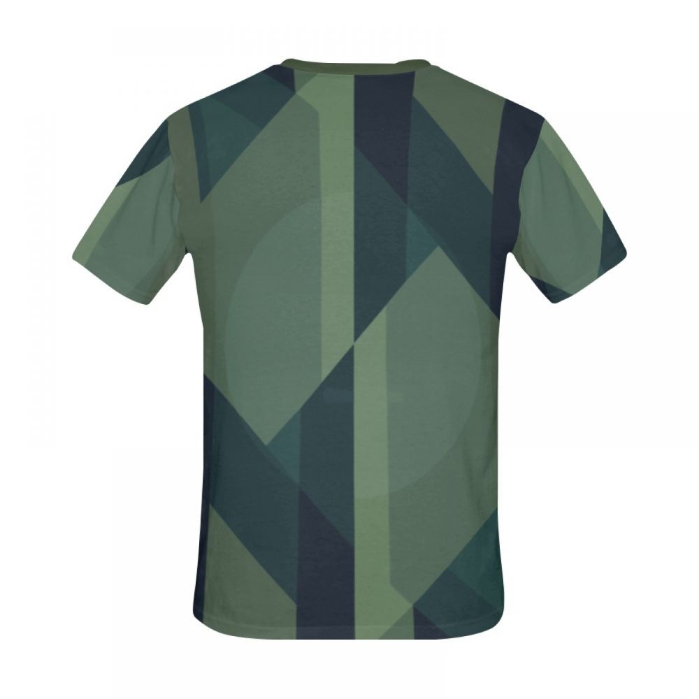 Men's Geometric Art Green Lines Short T-shirt South Africa