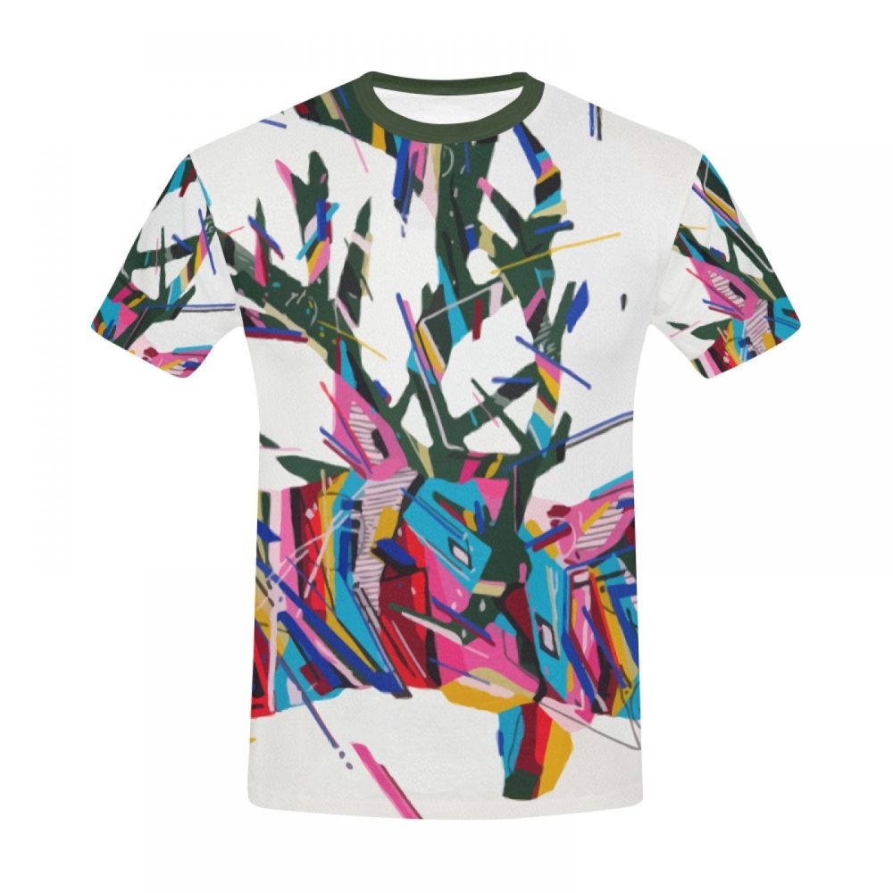 Men's Geometric Animal Art Cerfs Short T-shirt South Africa