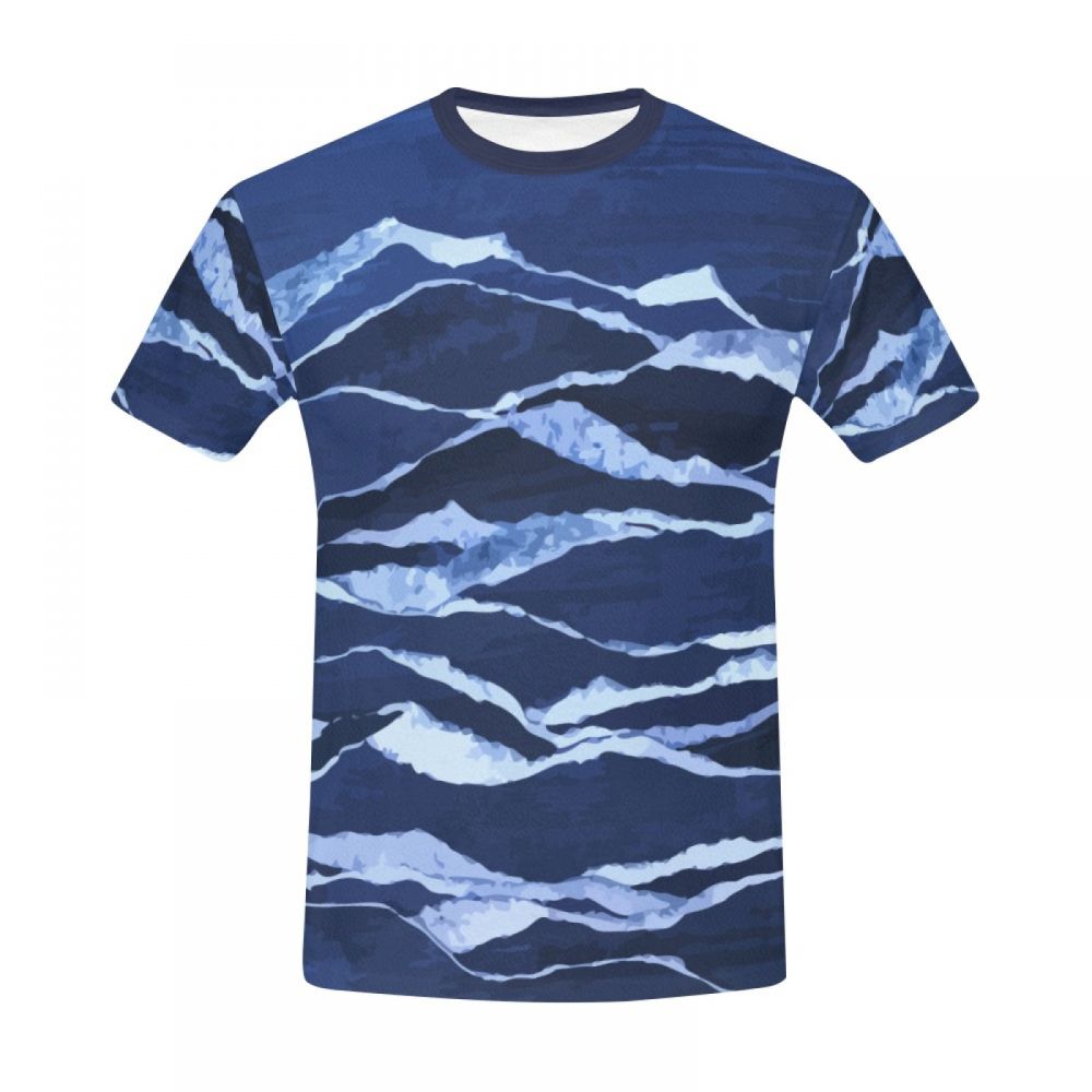 Men's Abstract Art Mountain Peak Short T-shirt South Africa