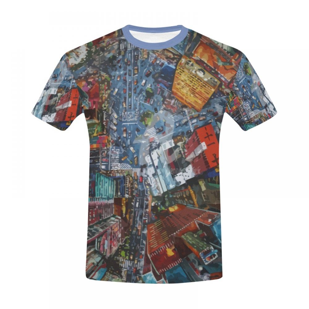 Men's Architectural Art Prosperous Urban Area Short T-shirt South Africa