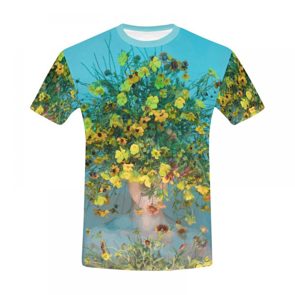 Men's Surreal Art Ladies Headband Flowers Short T-shirt South Africa