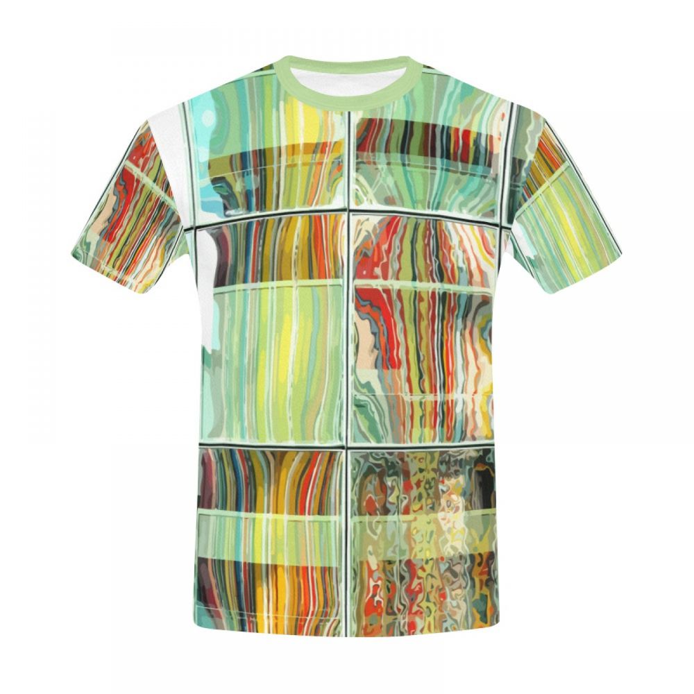 Men's Abstract Art Reflective Stripes Short T-shirt South Africa