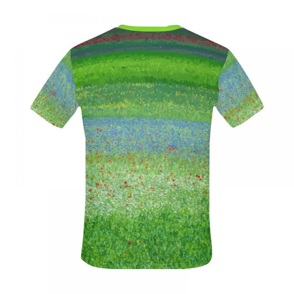 Men's Green Art Countryside Flowers Short T-shirt South Africa