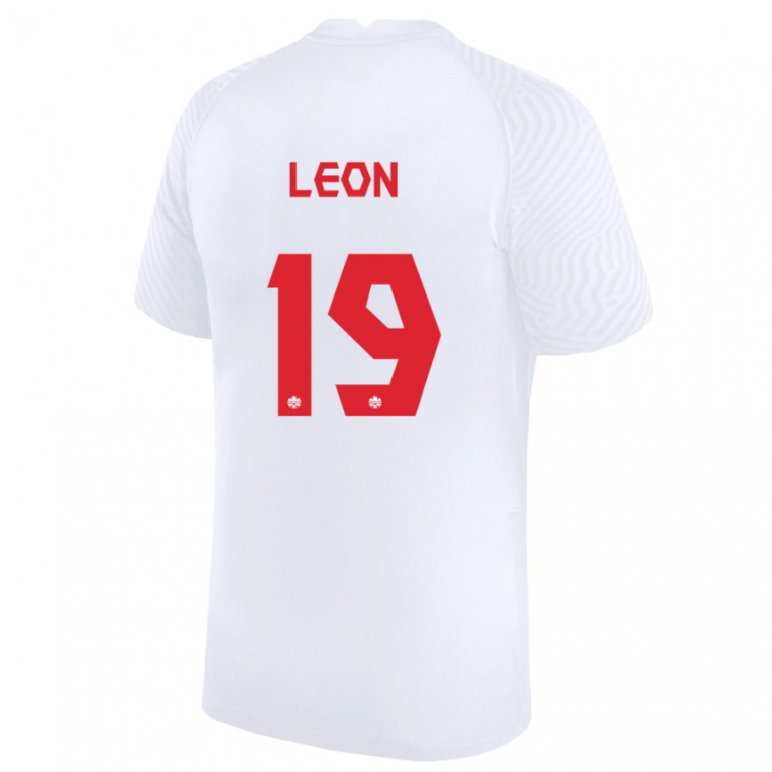 Men Canada Adriana Leon #19 White Away Jersey 2022/23 T-shirt Za