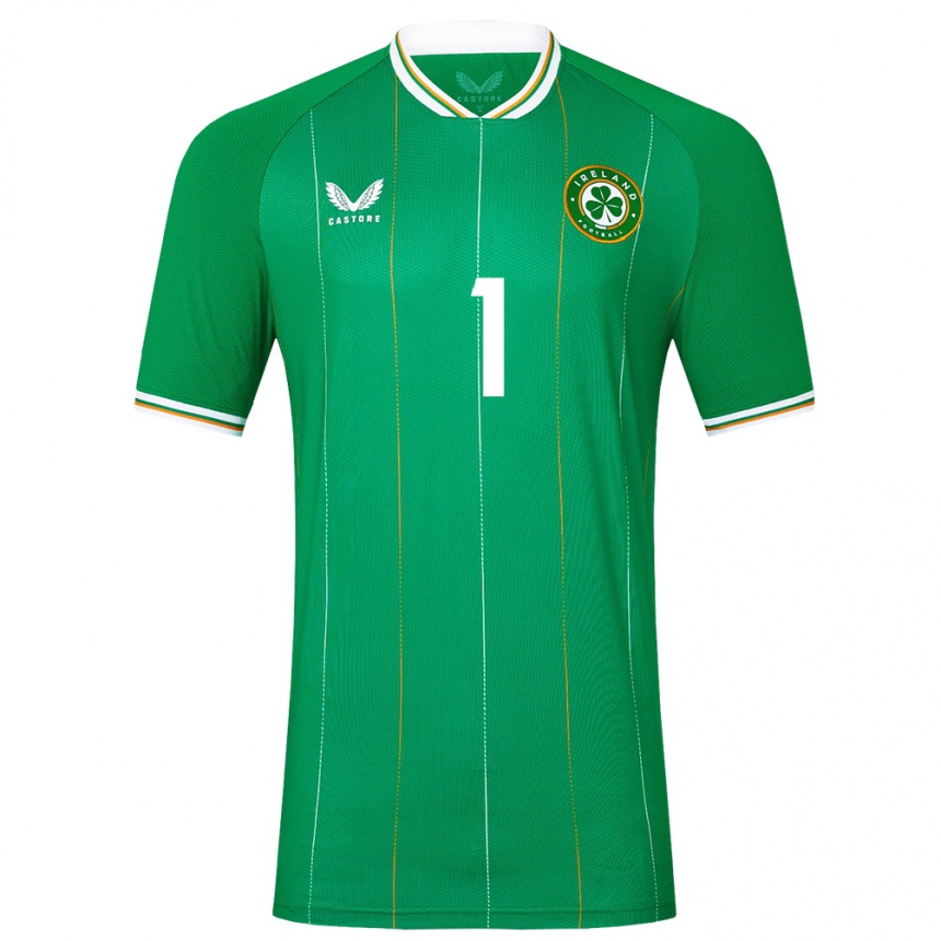 Kids Football Ireland Courtney Brosnan #1 Green Home Jersey 24-26 T-Shirt Za