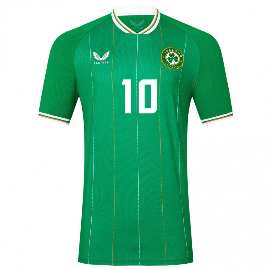 Kids Football Ireland Denise O'sullivan #10 Green Home Jersey 24-26 T-Shirt Za