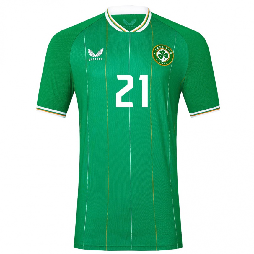 Kids Football Ireland Sinead Farrelly #21 Green Home Jersey 24-26 T-Shirt Za