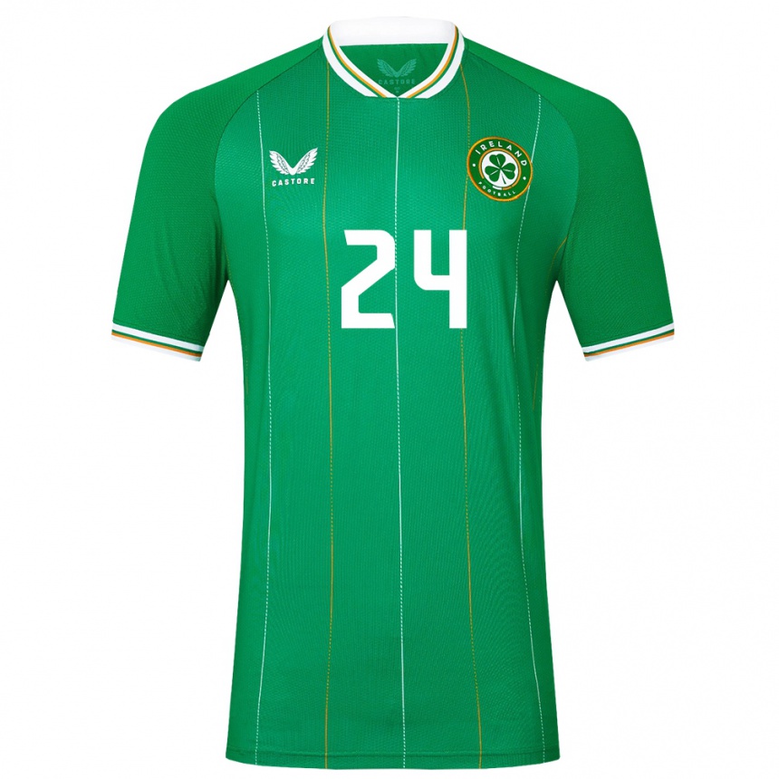 Kids Football Ireland Sean Roughan #24 Green Home Jersey 24-26 T-Shirt Za