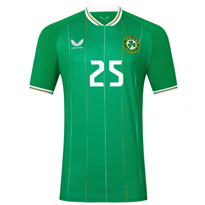 Kids Football Ireland Claire O'riordan #25 Green Home Jersey 24-26 T-Shirt Za