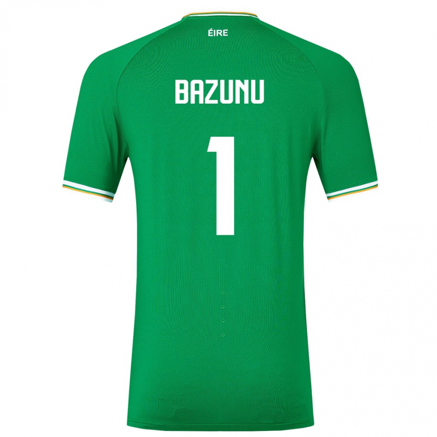 Kids Football Ireland Gavin Bazunu #1 Green Home Jersey 24-26 T-Shirt Za