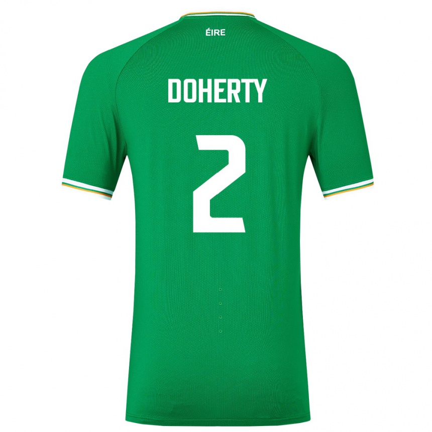 Kids Football Ireland Matt Doherty #2 Green Home Jersey 24-26 T-Shirt Za