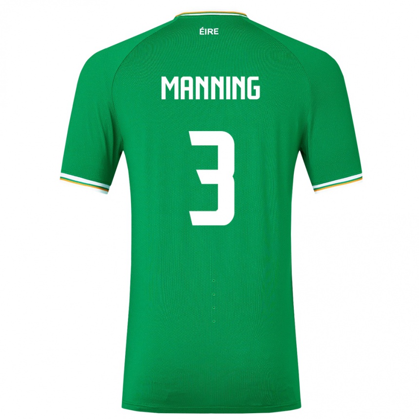 Kids Football Ireland Ryan Manning #3 Green Home Jersey 24-26 T-Shirt Za