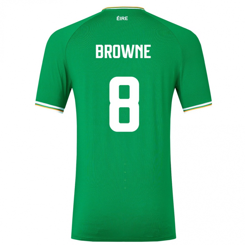 Kids Football Ireland Alan Browne #8 Green Home Jersey 24-26 T-Shirt Za