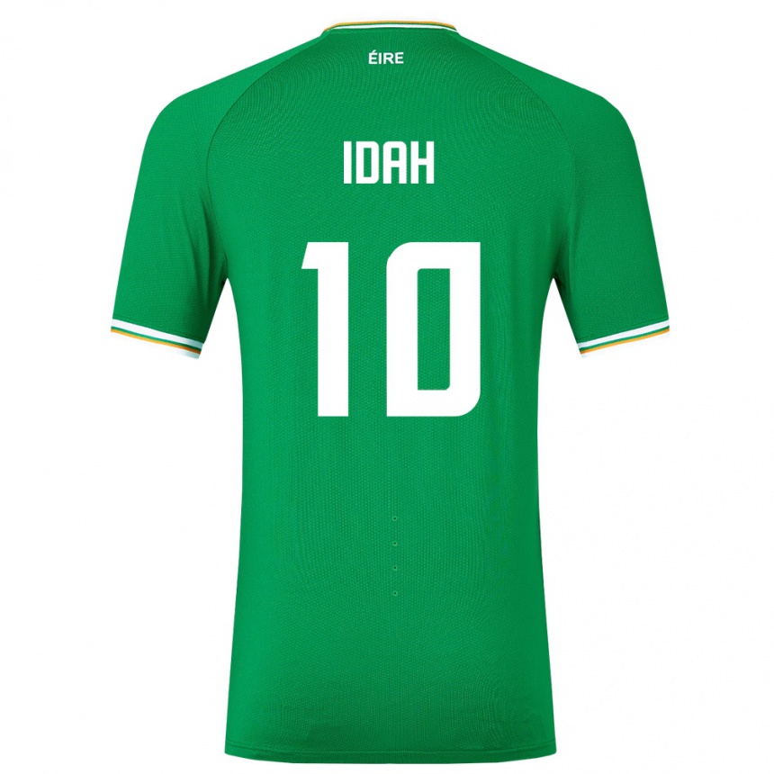 Kids Football Ireland Adam Idah #10 Green Home Jersey 24-26 T-Shirt Za