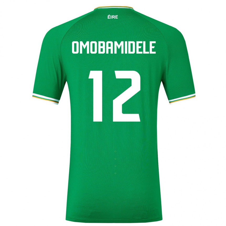 Kids Football Ireland Andrew Omobamidele #12 Green Home Jersey 24-26 T-Shirt Za