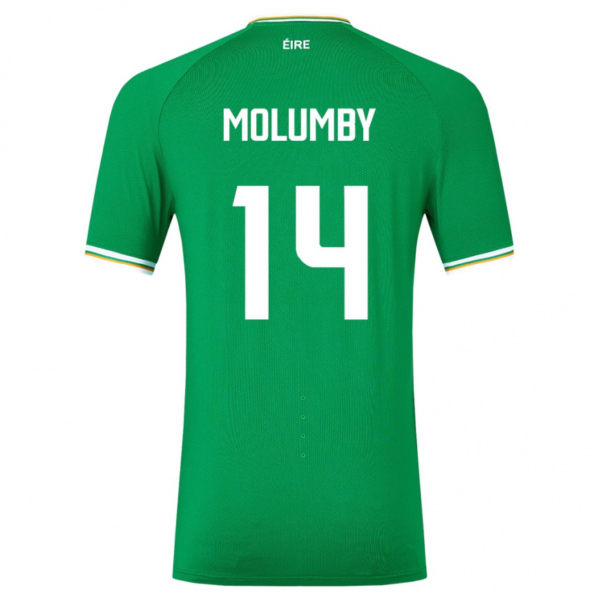 Kids Football Ireland Jayson Molumby #14 Green Home Jersey 24-26 T-Shirt Za