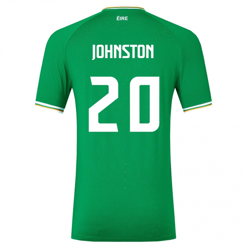 Kids Football Ireland Mikey Johnston #20 Green Home Jersey 24-26 T-Shirt Za