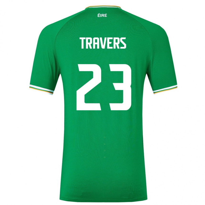 Kids Football Ireland Mark Travers #23 Green Home Jersey 24-26 T-Shirt Za