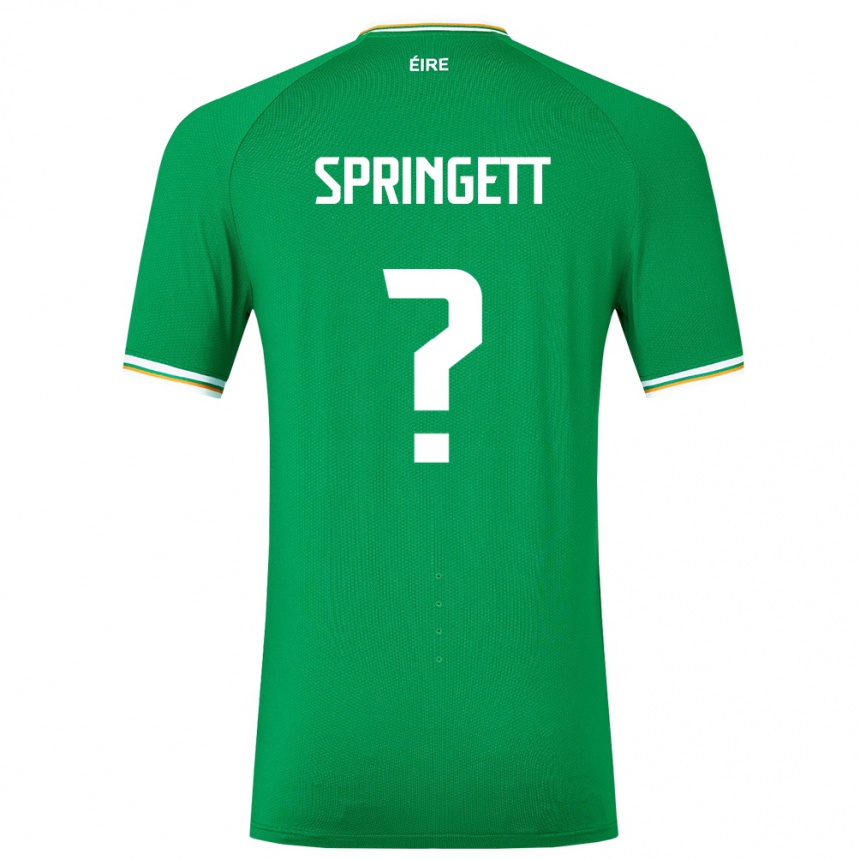 Kids Football Ireland Tony Springett #0 Green Home Jersey 24-26 T-Shirt Za