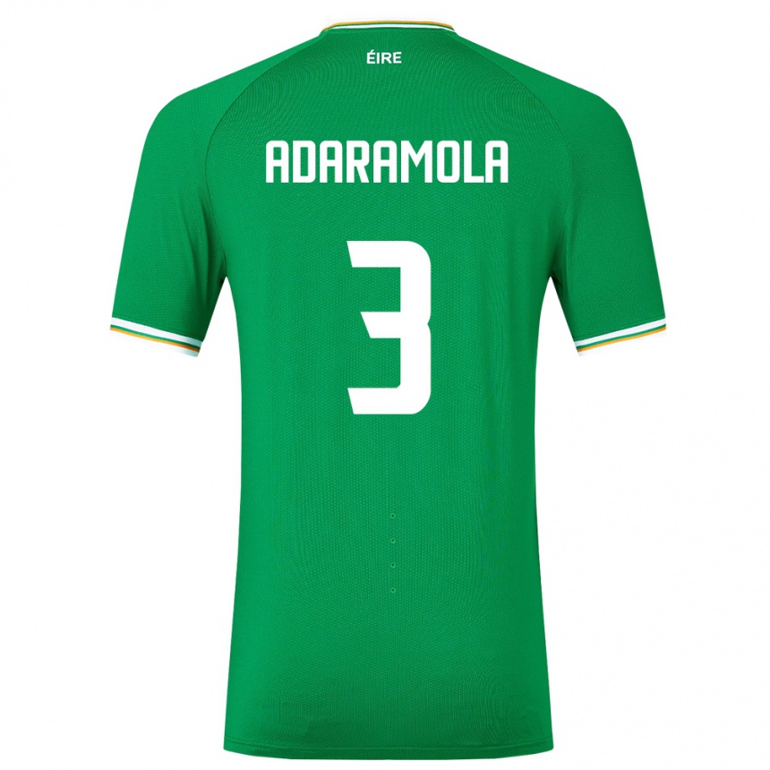 Kids Football Ireland Tayo Adaramola #3 Green Home Jersey 24-26 T-Shirt Za