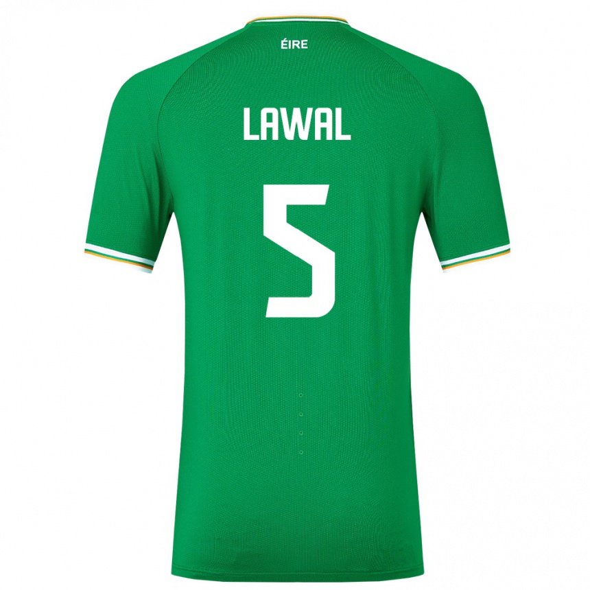 Kids Football Ireland Bosun Lawal #5 Green Home Jersey 24-26 T-Shirt Za