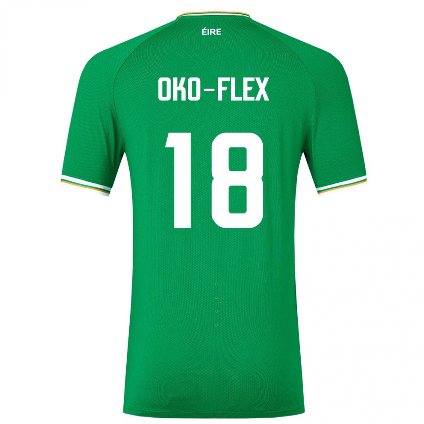 Kids Football Ireland Armstrong Oko-Flex #18 Green Home Jersey 24-26 T-Shirt Za